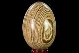 Polished, Banded Aragonite Egg - Morocco #161255-1